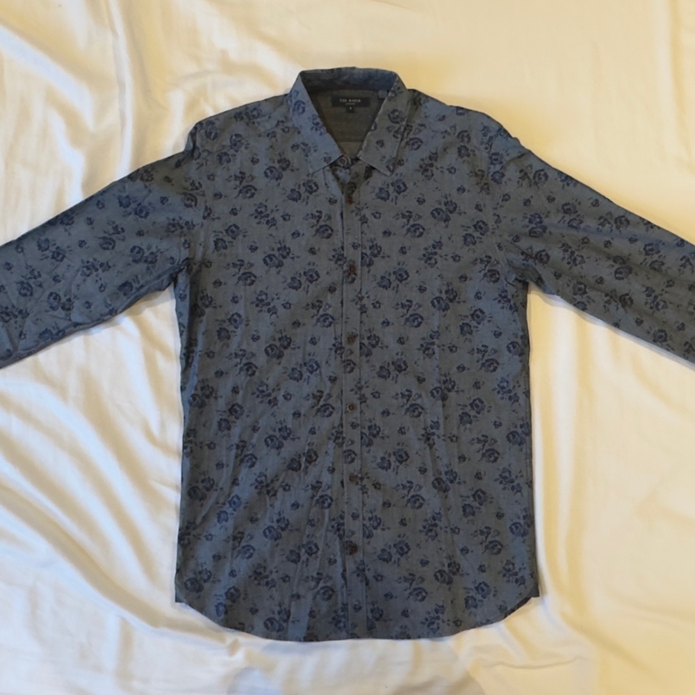 Blue Floral Button Up.